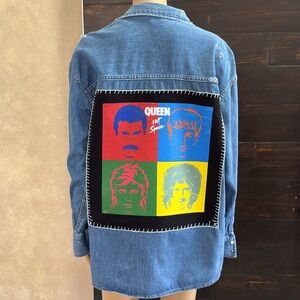 Upcycled H&M (Queen) Distressed Denim Shacket Small